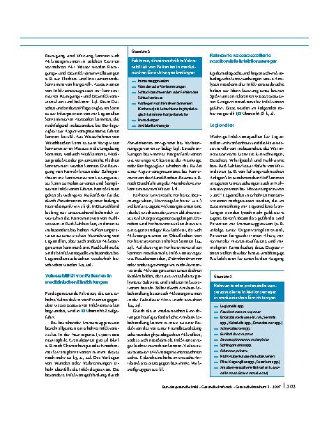 Vorschauseite 2: Wasser als Infektionsquelle in medizinischen Einrichtungen, Prävention und Kontrolle