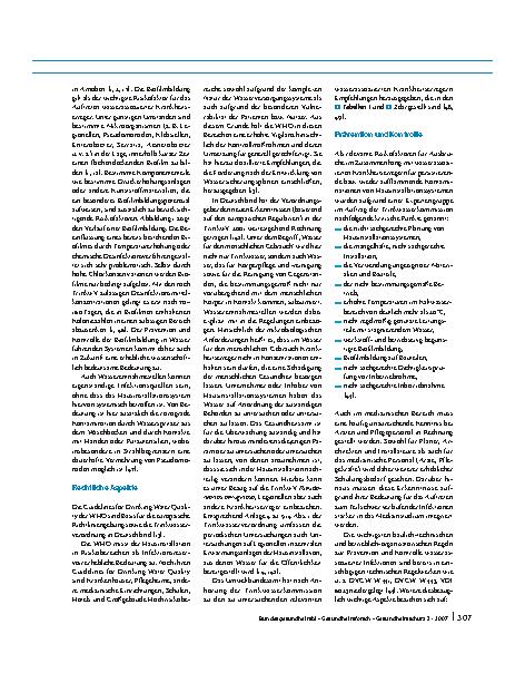 Vorschauseite 6: Wasser als Infektionsquelle in medizinischen Einrichtungen, Prävention und Kontrolle