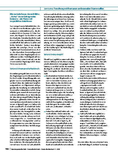 Vorschauseite 2: Stammzellforschung aus rechtsvergleichender Sicht