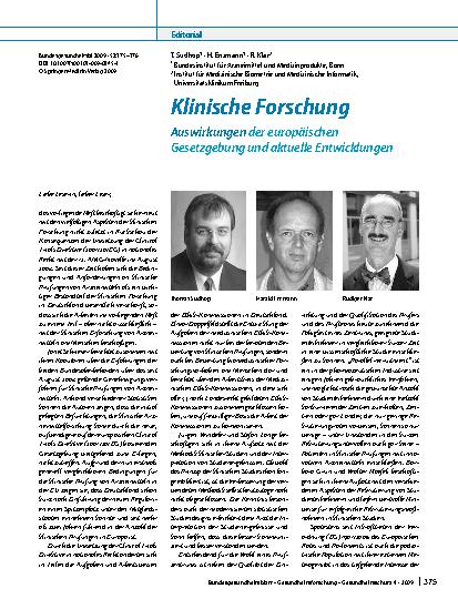 Vorschauseite 1: Klinische Forschung