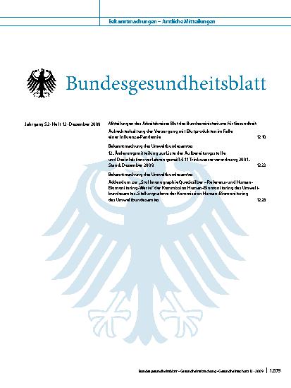 Vorschauseite 1: Bekanntmachungen Inhalt