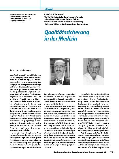 Vorschauseite 1: Qualitätssicherung in der Medizin