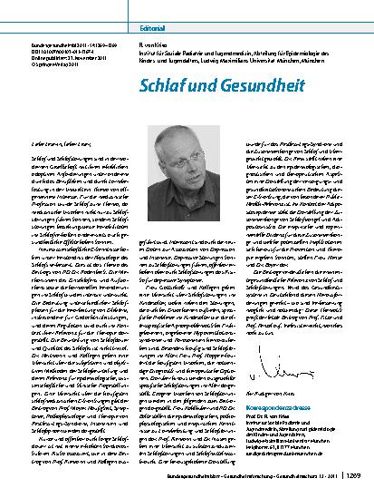 Vorschauseite 1: Schlaf und Gesundheit
