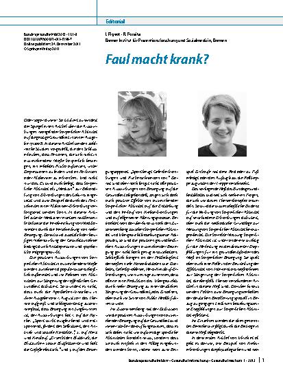 Vorschauseite 1: Faul macht krank?
