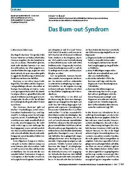 Vorschauseite 1: Das Burn-out-Syndrom