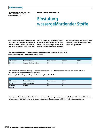 Vorschauseite 1: Einstufung wassergefährdender Stoffe