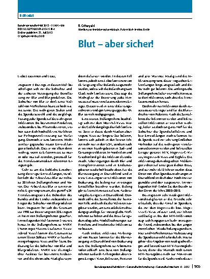 Vorschauseite 1: Blut – aber sicher!