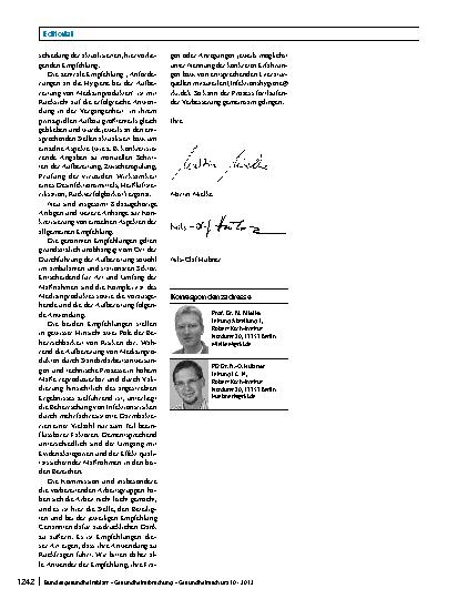 Vorschauseite 2: Aus der Arbeit der Kommission für Krankenhaushygiene und Infektionsprävention
