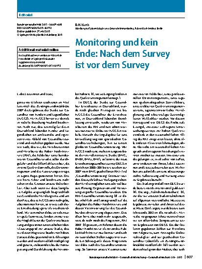 Vorschauseite 1: Monitoring und kein Ende: Nach dem Survey ist vor dem Survey
