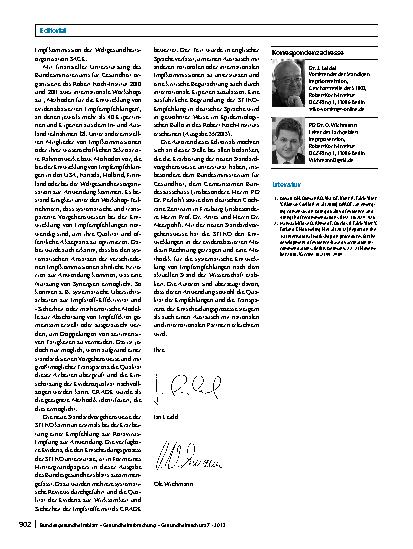 Vorschauseite 2: Die Ständige Impfkommission und ihr neues methodisches Vorgehen