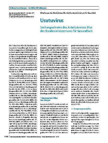 Vorschauseite 1: Usutuvirus