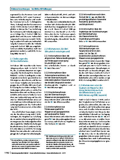 Vorschauseite 2: Format für die Berichterstattung der zuständigen obersten Landesbehörden an das Bundesministerium für Gesundheit / Umweltbundesamt