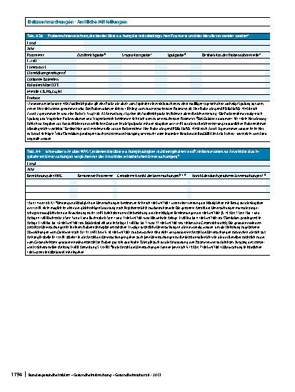 Vorschauseite 4: Format für die Berichterstattung der zuständigen obersten Landesbehörden an das Bundesministerium für Gesundheit / Umweltbundesamt