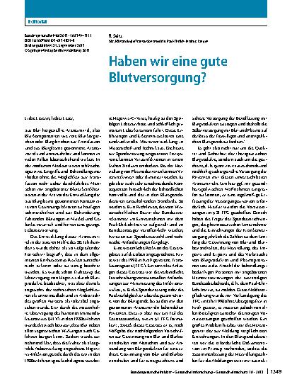 Vorschauseite 1: Haben wir eine gute Blutversorgung?