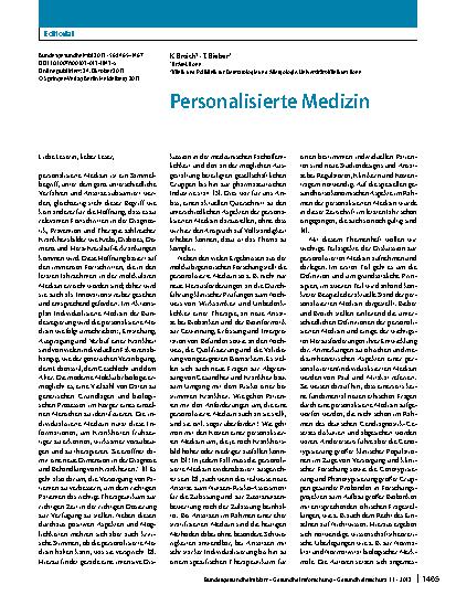 Vorschauseite 1: Personalisierte Medizin
