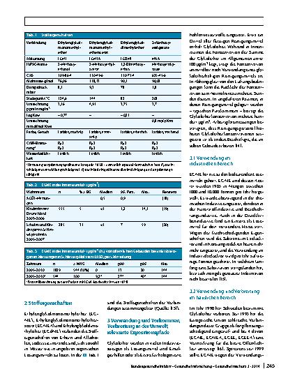 Vorschauseite 2: Bekanntmachung des Umweltbundesamtes: Stoffmonographie für Glykolether, die zu Methoxyessigsäure verstoffwechselt werden – Referenzund Human-Biomonitoring (HBM)-Werte für Methoxye…