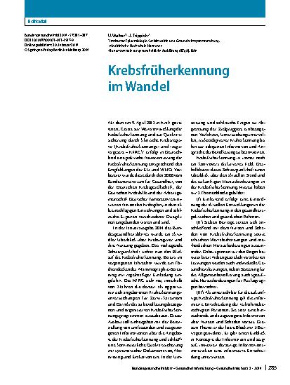 Vorschauseite 1: Krebsfrüherkennung im Wandel