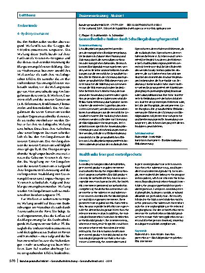 Vorschauseite 3: Gesundheitliche Risiken durch Schädlingsbekämpfungsmittel