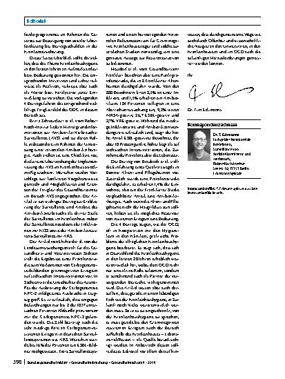 Vorschauseite 2: Der ÖGD, die Antibiotikaresistenzen und die Krankenhaushygiene