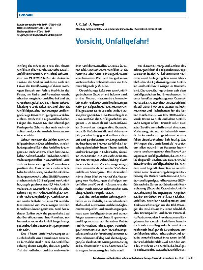 Vorschauseite 1: Vorsicht, Unfallgefahr!