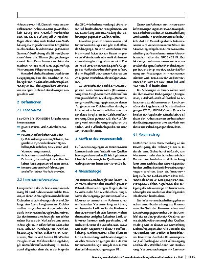 Vorschauseite 2: Ermittlung und Beurteilung chemischer Verunreinigungen der Luft von Innenraumarbeitsplätzen (ohne Tätigkeit mit Gefahrstoffen)