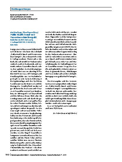 Vorschauseite 1: Public Health: Sozialund Präventivmedizin kompakt
