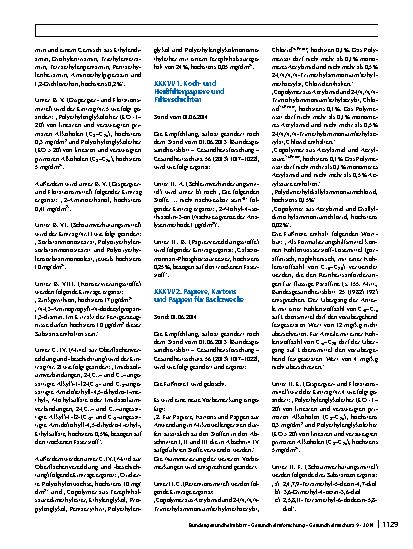 Vorschauseite 2: Gesundheitliche Beurteilung von Materialien und Gegenständen für den Lebensmittelkontakt im Rahmen des Lebensmittelund Futtermittelgesetzbuches