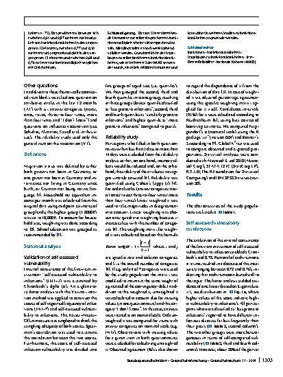 Vorschauseite 4: Test–retest reliability of an infectious disease questionnaire and evaluation of self-assessed vulnerability to infections
