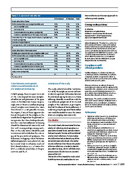Vorschauseite 6: Comparison of stool collection on site versus at home in a population-based study