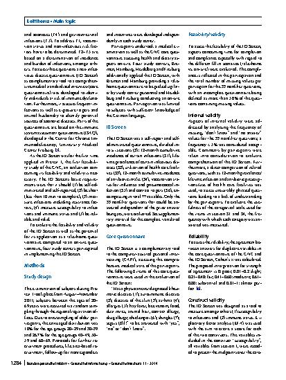 Vorschauseite 2: Evaluation of a questionnaire to assess selected infectious diseases and their risk factors