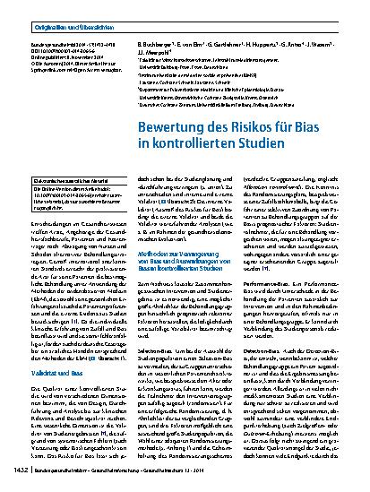 Vorschauseite 1: Bewertung des Risikos für Bias in kontrollierten Studien