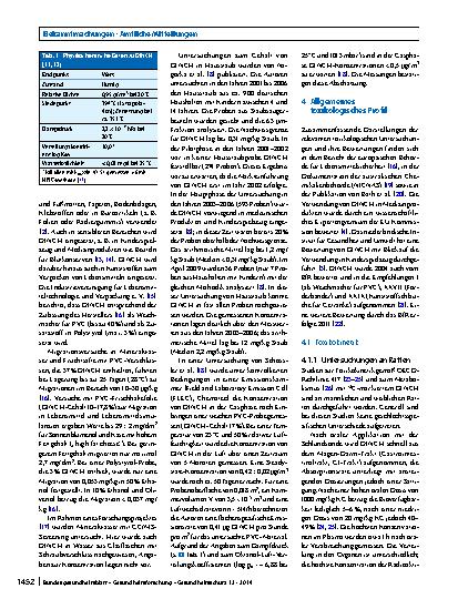 Vorschauseite 2: Stoffmonographie für 1, 2-Cyclohexandicarbonsäure-di-isononylester (Hexamoll® DINCH®) – HBM-Werte für die Summe der Metabolite Cyclohexan-1, 2-dicarbonsäure-mono-hydroxyisononyles…