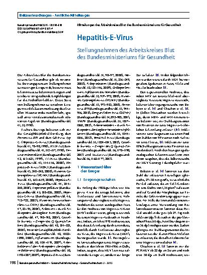 Vorschauseite 1: Hepatitis-E-Virus
