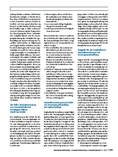 Vorschauseite 2: Nutzenbewertung aus Sicht der Versorgungsforschung und der Epidemiologie
