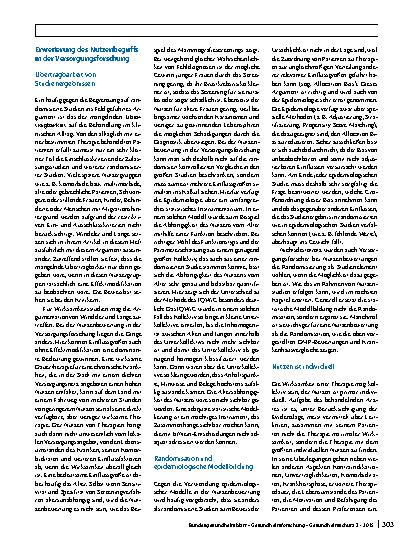 Vorschauseite 6: Nutzenbewertung aus Sicht der Versorgungsforschung und der Epidemiologie
