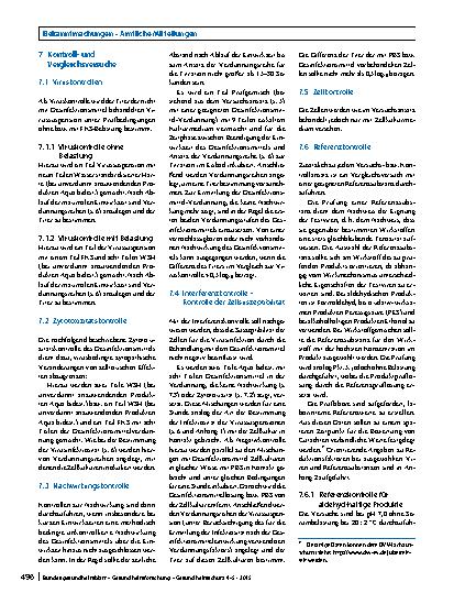 Vorschauseite 4: Leitlinie der Deutschen Vereinigung zur Bekämpfung der Viruskrankheiten (DVV) e. V. und des Robert Koch-Instituts (RKI) zur Prüfung von chemischen Desinfektionsmitteln auf Wirksam…