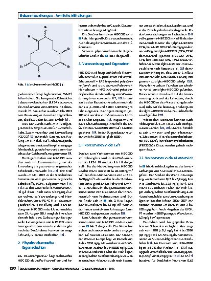 Vorschauseite 2: Stoffmonographie für 1,2,5,6,9,10-Hexabromcyclododecan (HBCDD) - HBM-Werte für HBCDD im Fettanteil der Muttermilch oder des Blutplasmas