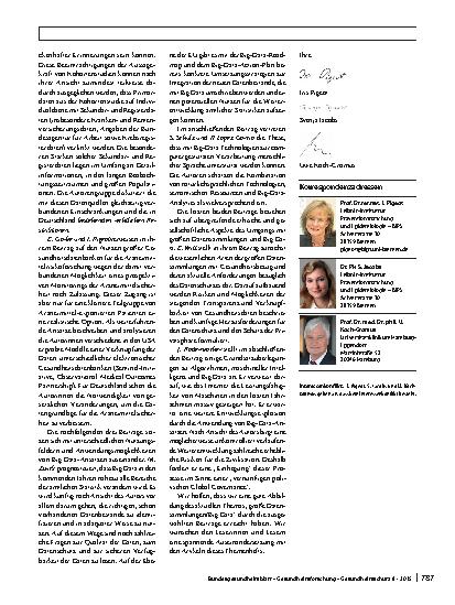Vorschauseite 3: Große Datensammlungen im Gesundheitswesen – Chance oder Risiko?