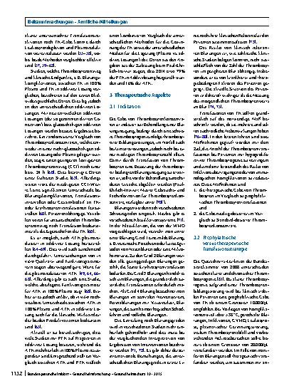 Vorschauseite 4: Wissenschaftliche Erläuterungen zur Stellungnahme „Bewertung von Aphereseund Pool-Thrombozytenkonzentraten“ des AK Blut vom 31. 03. 2015