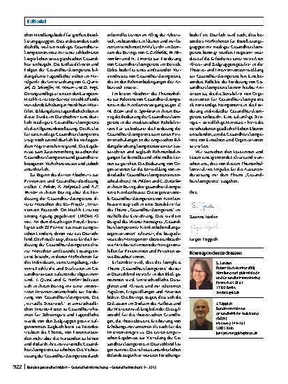 Vorschauseite 2: Die Förderung von Gesundheitskompetenz (Health Literacy) – Eine gesamtgesellschaftliche Aufgabe