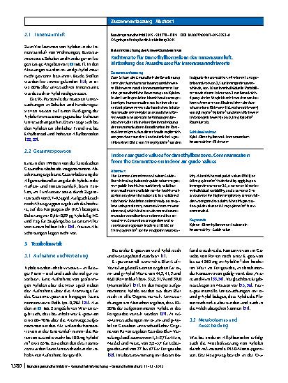 Vorschauseite 3: Richtwerte für Dimethylbenzole in der Innenraumluft