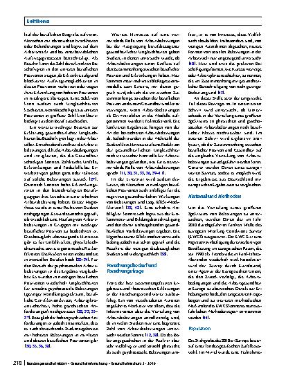 Vorschauseite 2: Arbeit und gesundheitliche Ungleichheit