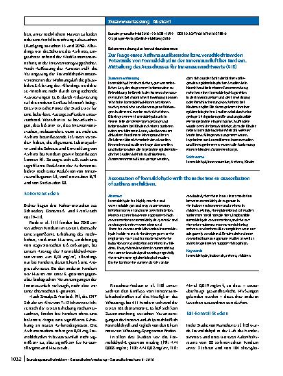 Vorschauseite 5: Zur Frage eines Asthma auslösenden bzw. verschlechternden Potenzials von Formaldehyd in der Innenraumluft bei Kindern