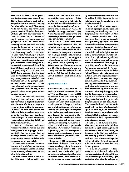 Vorschauseite 6: Zur Frage eines Asthma auslösenden bzw. verschlechternden Potenzials von Formaldehyd in der Innenraumluft bei Kindern
