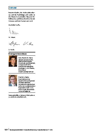 Vorschauseite 2: Editorial zum Schwerpunktheft Lebensmittelallergien und andere Lebensmittelunverträglichkeiten