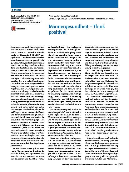 Vorschauseite 1: Männergesundheit – Think positive!