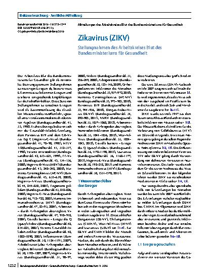 Vorschauseite 1: Zikavirus (ZIKV)