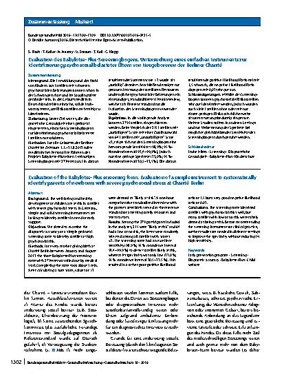 Vorschauseite 3: Evaluation des Babylotse-Plus-Screeningbogens
