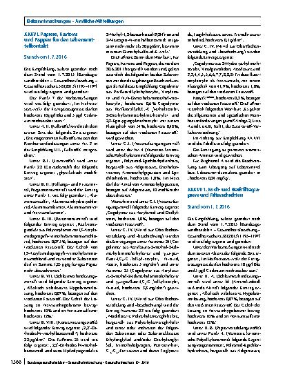 Vorschauseite 2: Gesundheitliche Beurteilung von Materialien und Gegenständen für den Lebensmittelkontakt im Rahmen des Lebensmittelund Futtermittelgesetzbuches