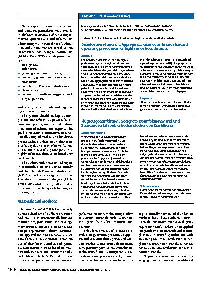 Vorschauseite 3: Disinfection of aircraft